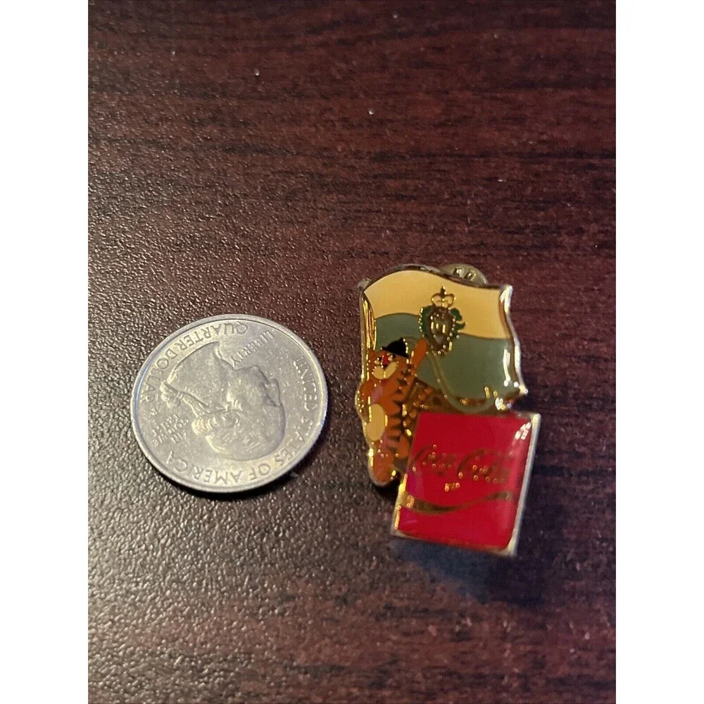 Vintage 1988 Seoul Olympics Coca Cola‎ Hodori Tiger San Marino Flag Lapel Pin